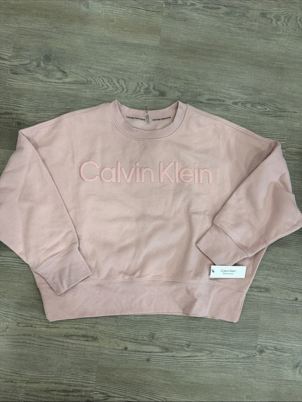 Calvin Klein Blush Pink Embossed Logo Crewneck